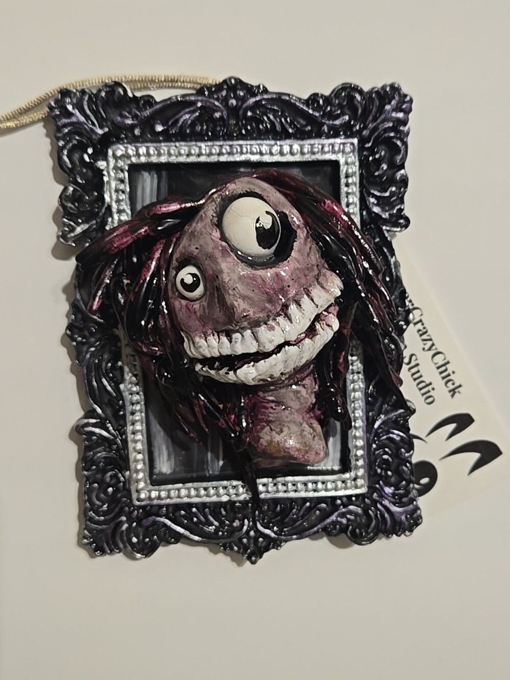 OOAK 3D Handmade Oddity Art Sculpt Evil Big Eyed Muppet Creature Magnet